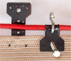Commercial quality, heavy-duty UV stabilized locking clip fasteners to attach fabric on cable, fence, rope, or screws