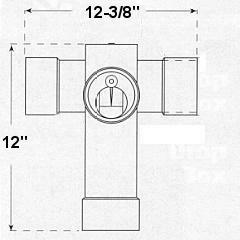 Overall about 12 inch by 12 inch, the diverter valve, flow director tee fitting is compact and easy to install.