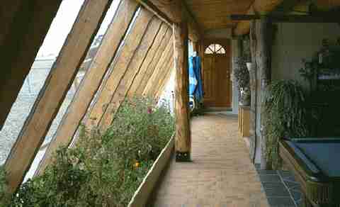 interiorglass This is an interior planterbed with both roof gutter and greywater recycling, passive, sustainable irrigation systems.