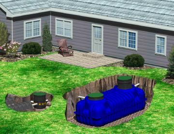 Infiltrator brand heavy-duty 4 foot dry burial rated septic sewage tank design and delivery within Colorado
