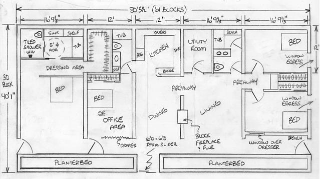 Here's the same three stall earthhome arrangement with more of a boxed-in layout.