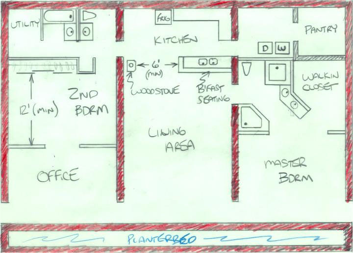 Home offices are becoming the rule these days. You need a floorplan that works when you build underground.