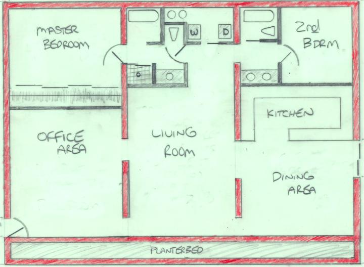 Here's the same three stall earthhome arrangement with more of a boxed-in layout.