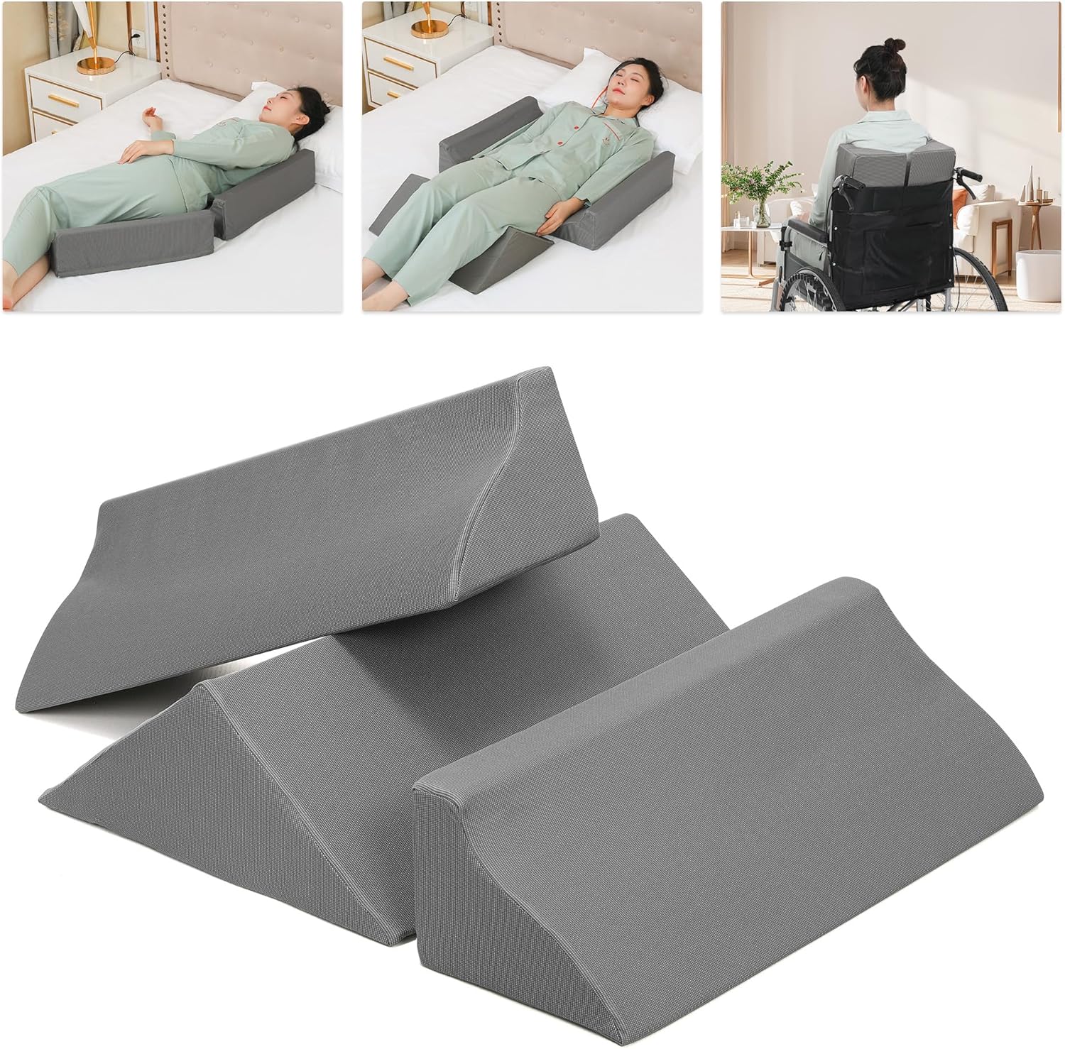 Memory foam wedges for knee replacement surgery recovery