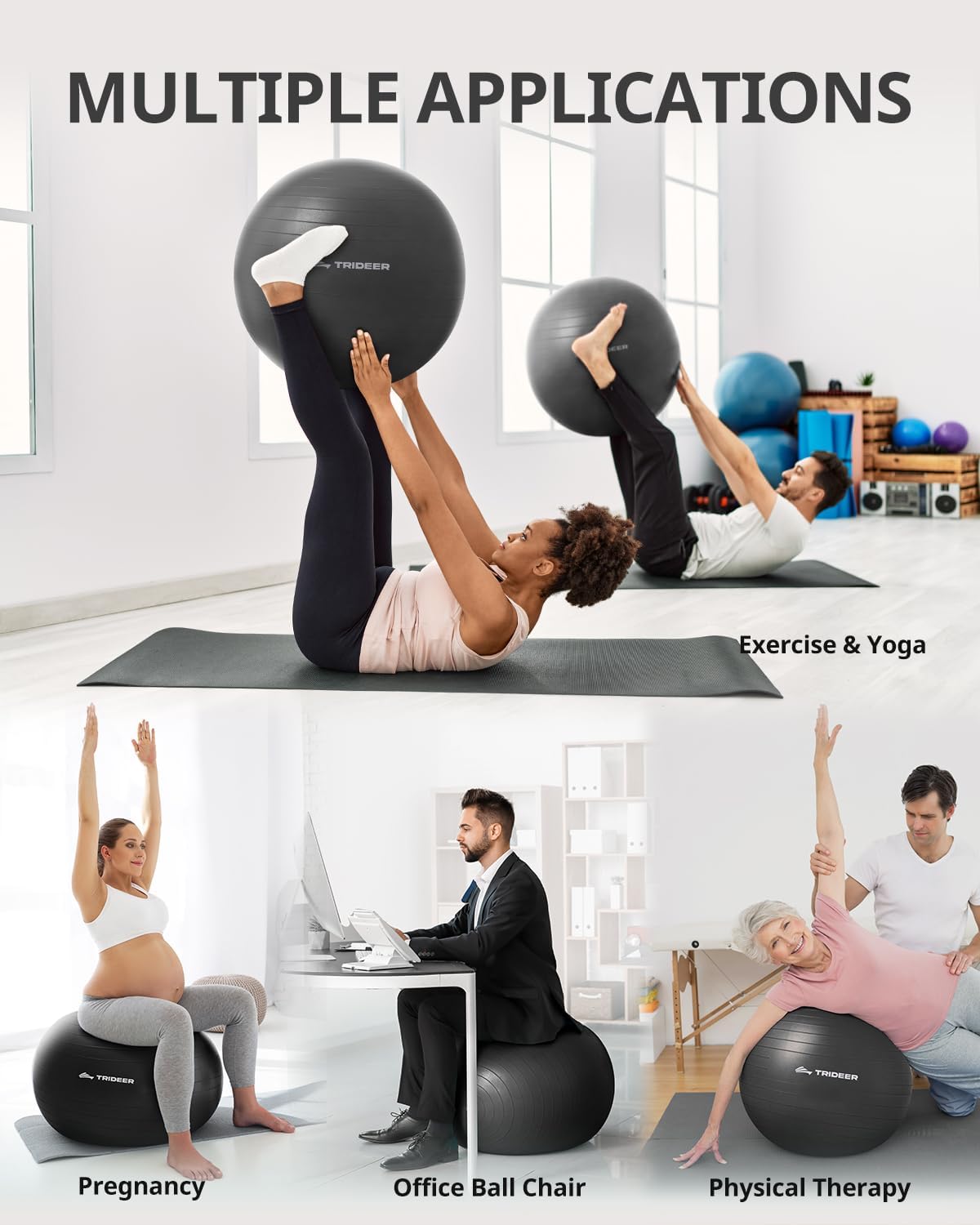 Yoga ball for knee physical therapy